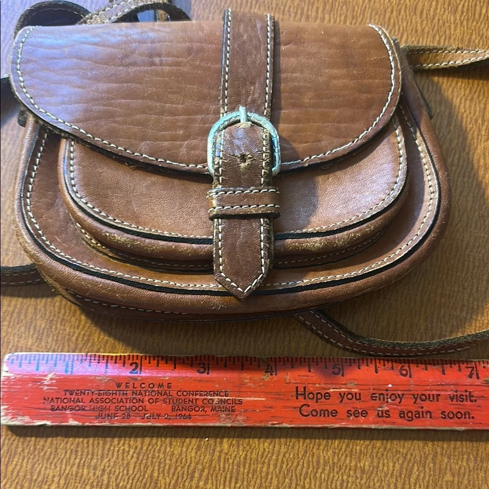 Brown Leather‎ Crossbody Bag